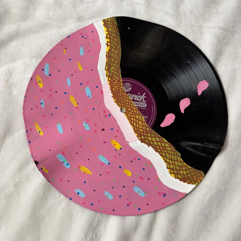 Ice Cream Cone Vinyl Record Art